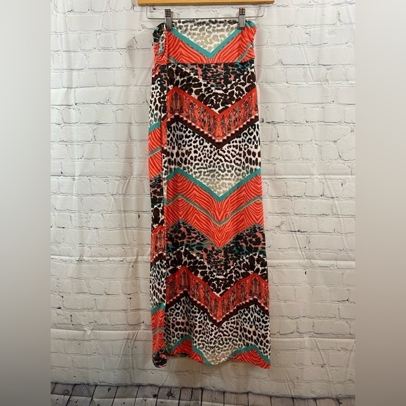 Rue21 Chevron Animal Print Maxi Skirt Womens Size Medium - Picture 2 of 5